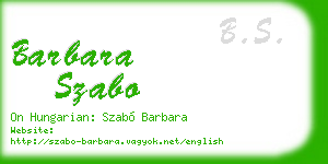barbara szabo business card