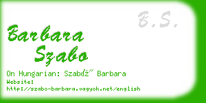 barbara szabo business card